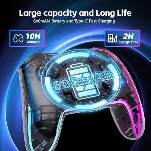Wireless Controller for Switch, PC, Android, iOS with RGB Lighting U4373