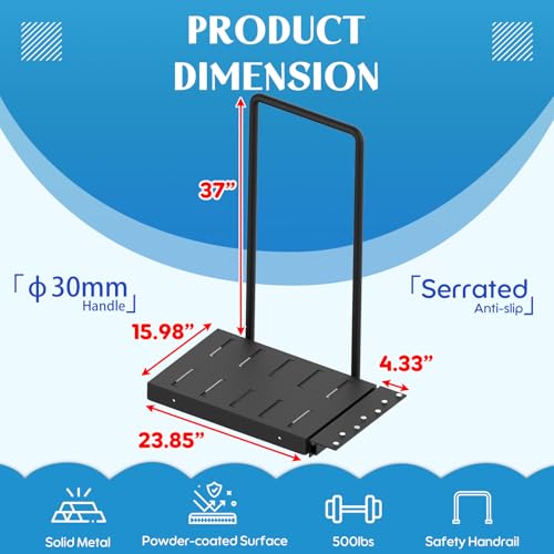 Boat Boarding Platform with Safety Handrail, Powder-Coated, 500Lb Capacity S1888