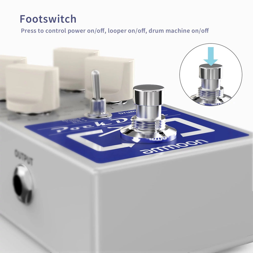 Drum & Loop Guitar Effect Pedal, 3 Modes, 11 Drum Styles, Built-in Looper E58986