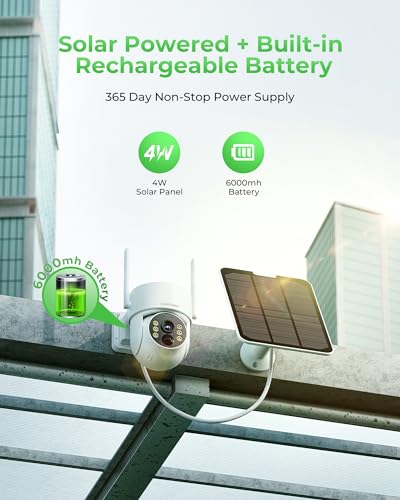 Solar Security Cameras Wireless Outdoor with 10" Monitor, 2K Color Night Vision, 2-Way Audio C3117