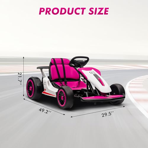 Electric Drift Kart with Adjustable Seat, 24V Ride On Toy for Kids G7951
