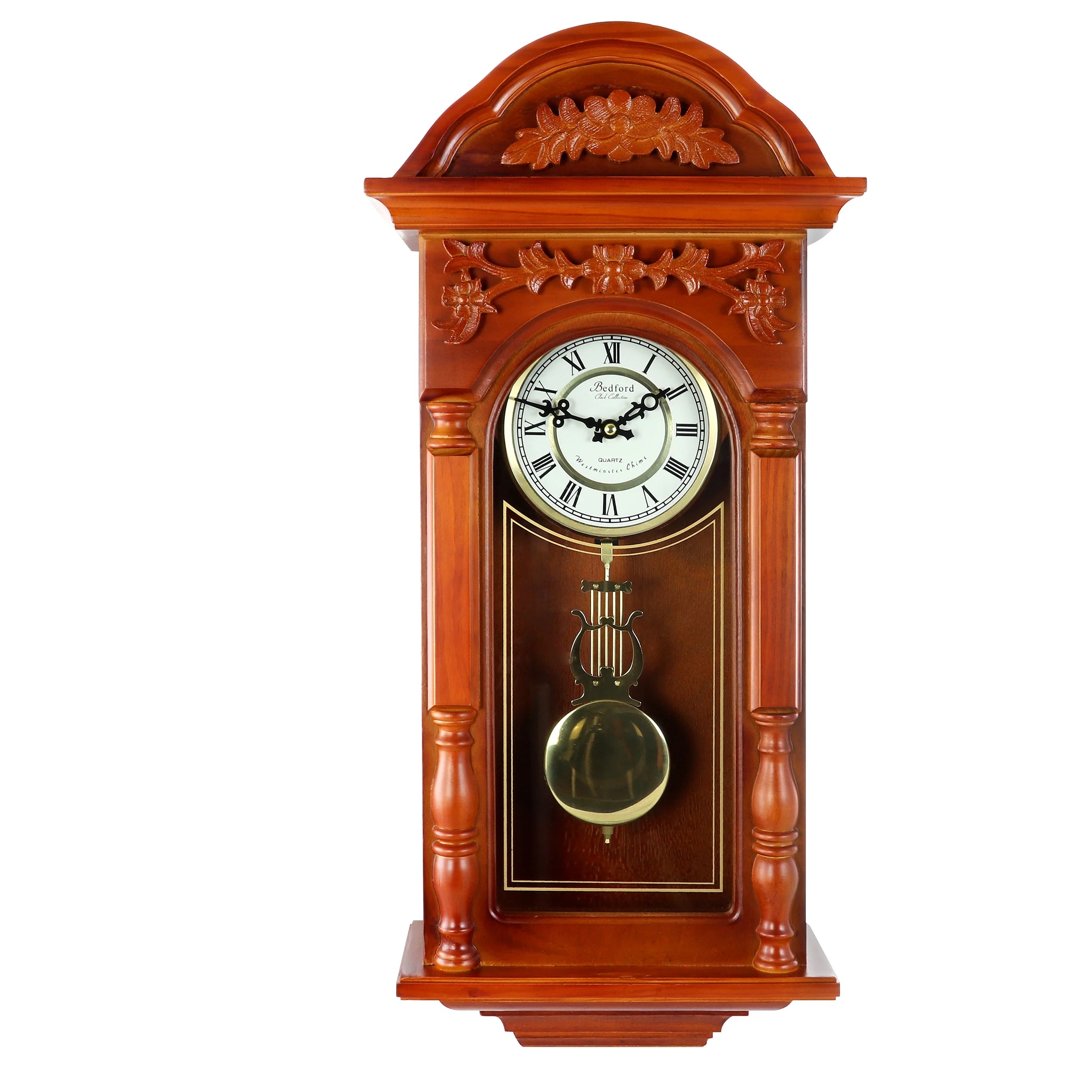 Antique Chiming Wall Clock with Roman Numerals S743875