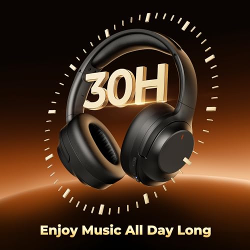 Wireless Bluetooth Over-Ear Headphones with Active Noise Cancelling, Black C613326