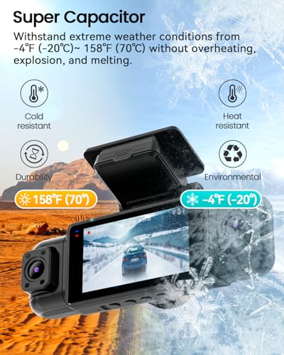 4 Channel Dash Cam 360° View, 1080P Front and Rear Inside, Left Right, Night Vision, 5G WiFi & APP Control I866