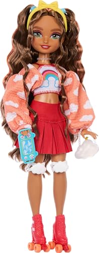 Renee Posable Roller Skating Fashion Doll with Black Hair and Accessories V354174
