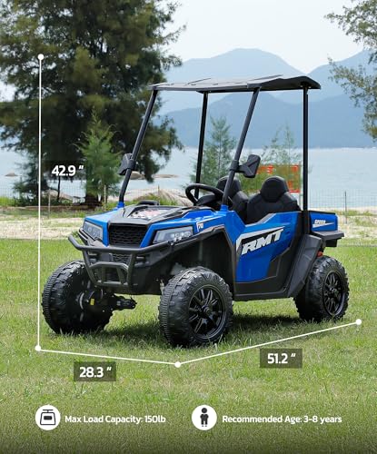 24V Ride on Car 2 Seater with Sun Shade, Dump Bed & Shovel, 4WD Electric Truck for Kids F44284