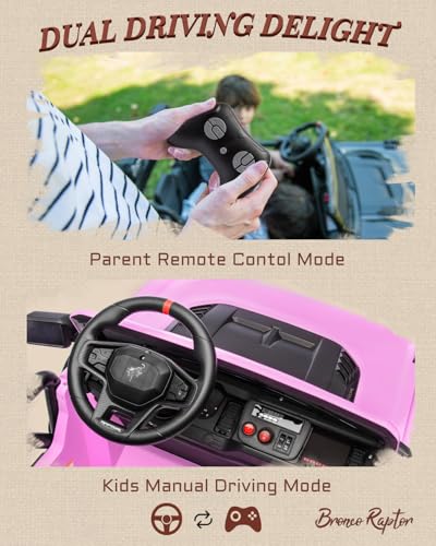 24V Ride on Car for Big Kids, 2 Seater with Remote Control, Pink O4976