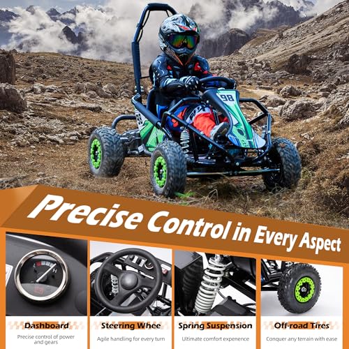 Kids Electric Drift Go Kart, 1200W Brushless Motor, 48V 12Ah Battery, 18.6 MPH S7751