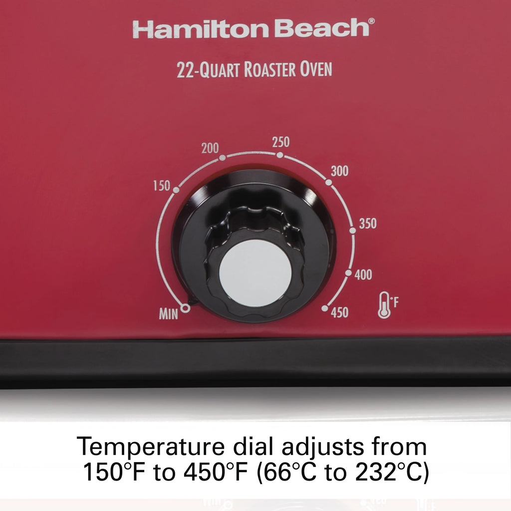 22 Quart Roaster Oven, Fits 28 lb Turkey, Red Q8854