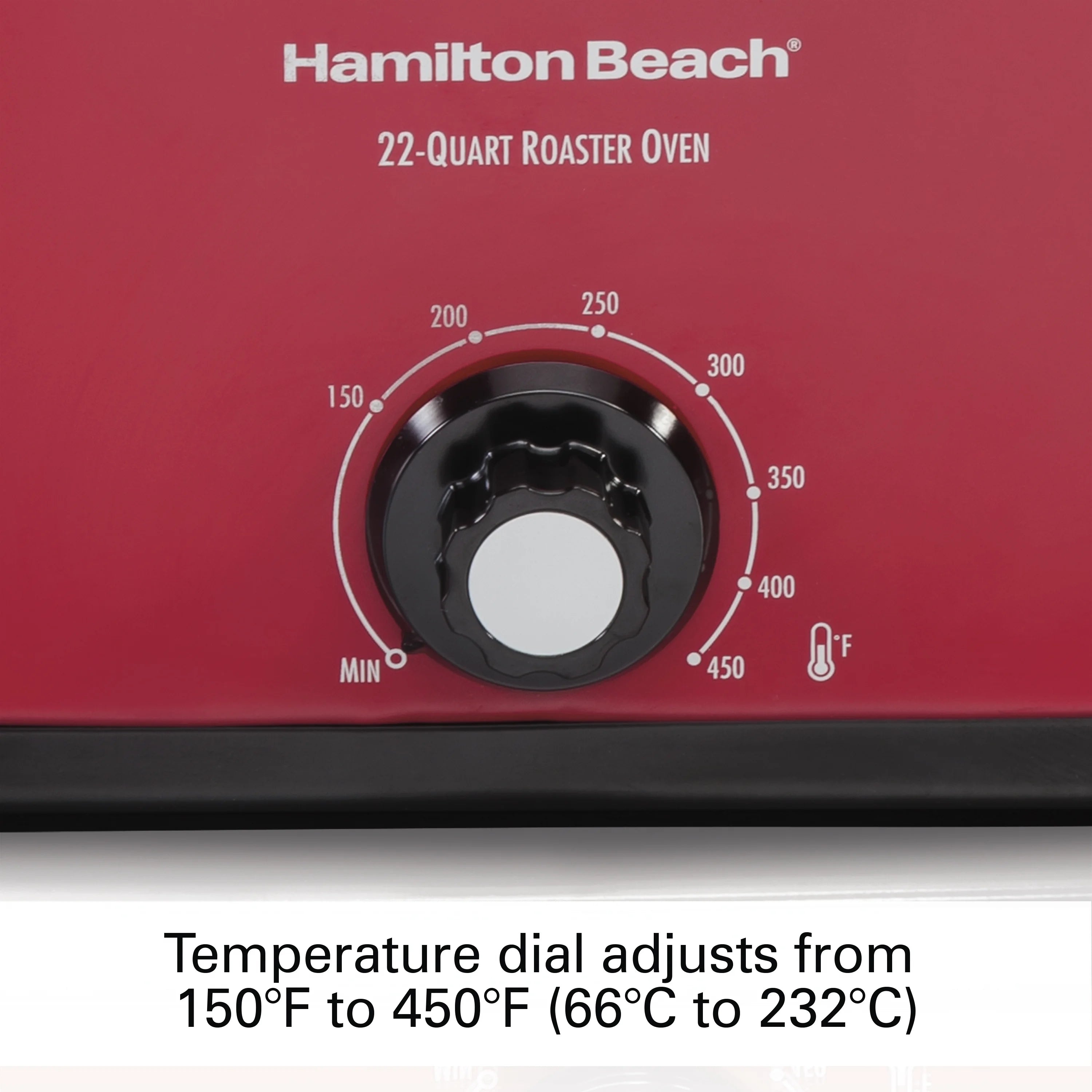 22 Quart Roaster Oven, Fits 28 lb Turkey, Red Q8854