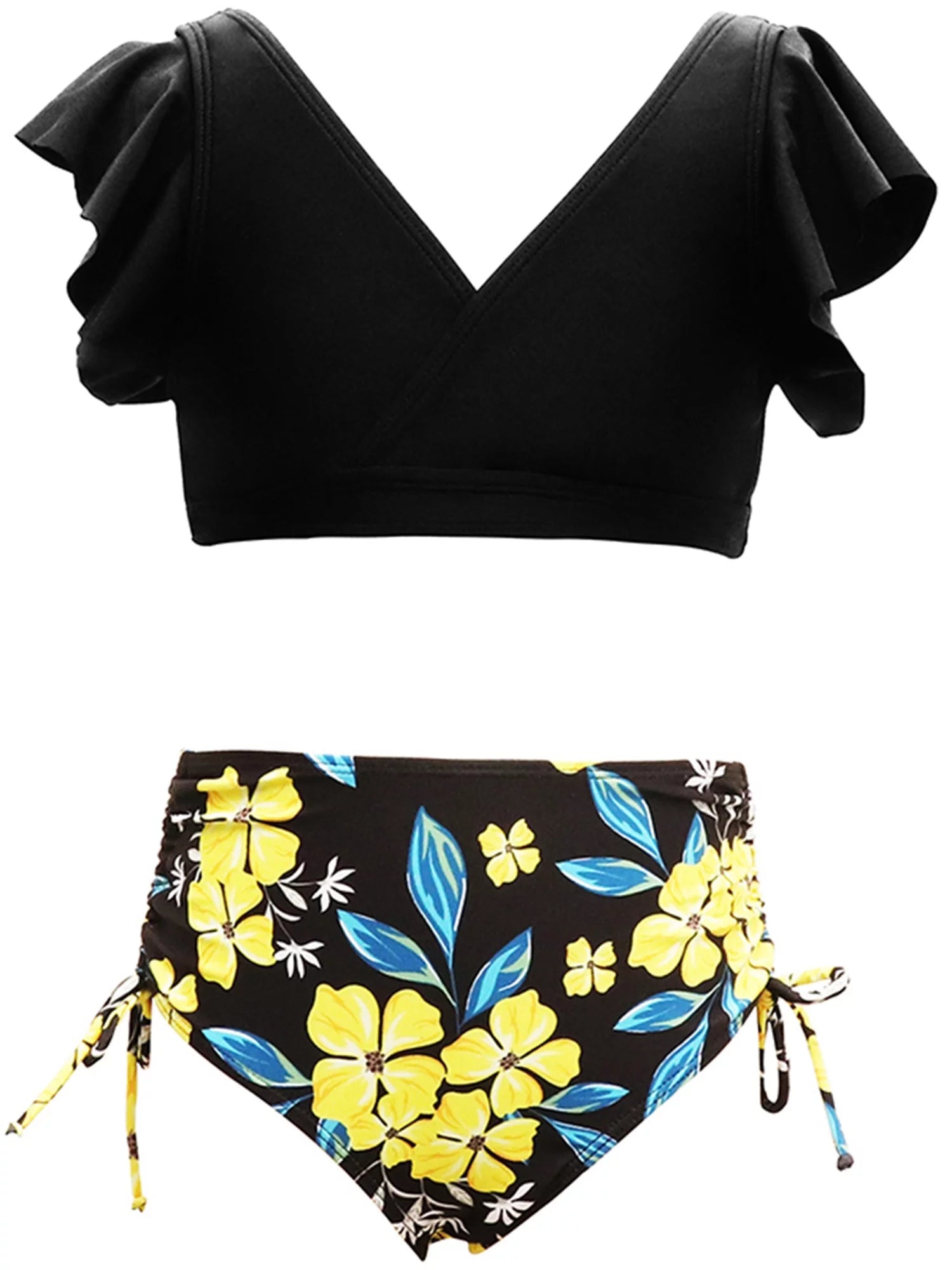 Mommy and Me Swimsuits 2 Piece Bikini Set Print Sleeve Tops and Briefs F443