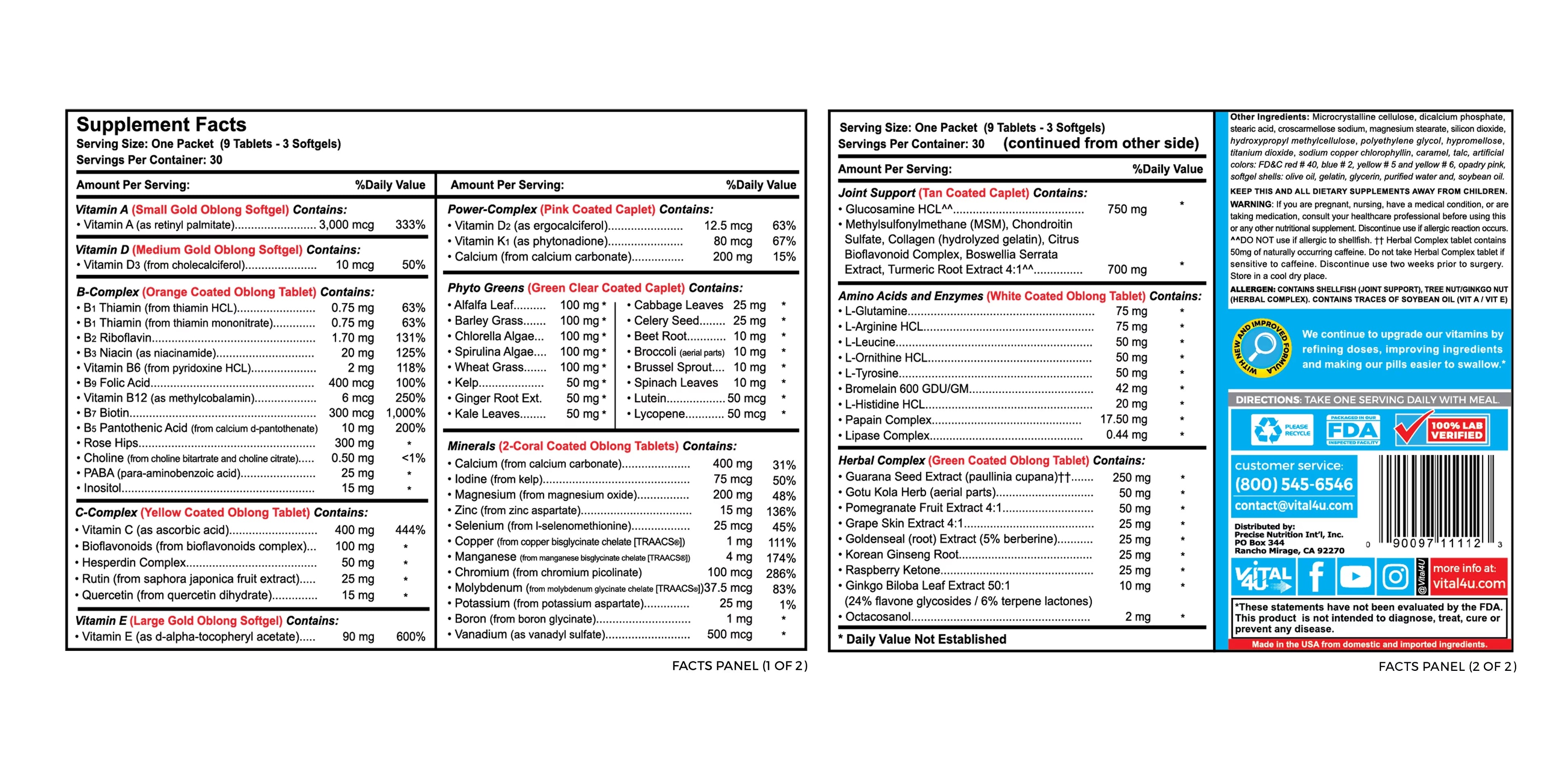 Multivitamin for Men and Women with Joint Support, 30 Count J15332