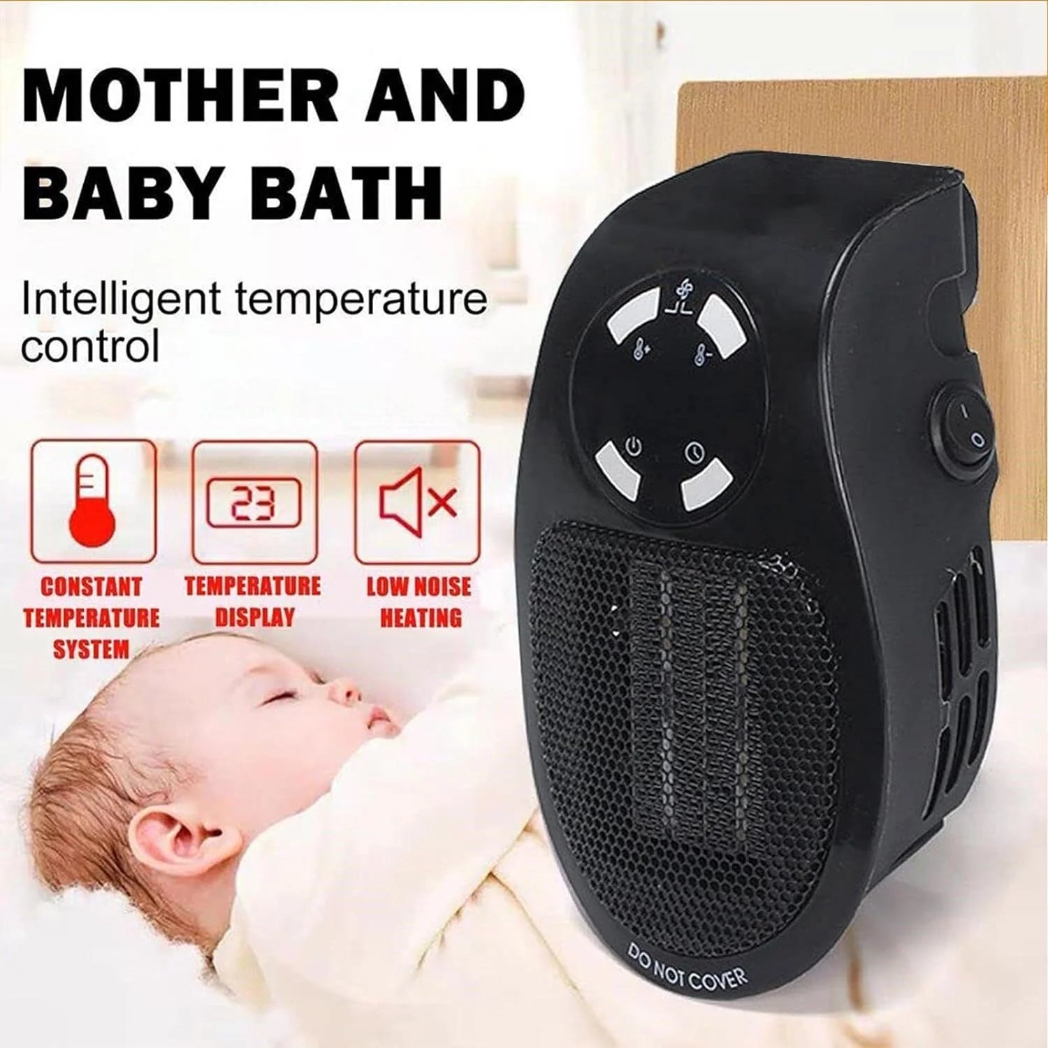 500W indoor portable heater with adjustable thermostat timer S644
