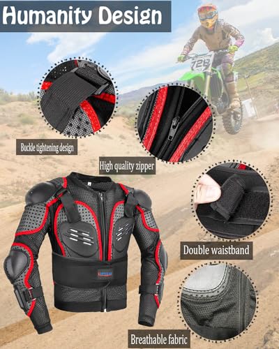 Kids Motorcycle Jacket with Chest Back Elbow Protection A980