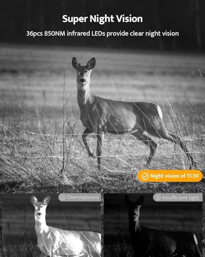 4K 36MP Trail Camera with Night Vision and 32GB Card D374377