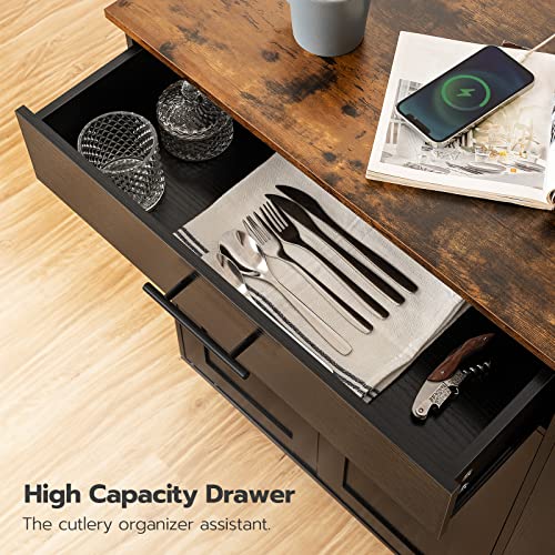 Kitchen Island with Power Outlet and Spice Rack on Wheels D759355