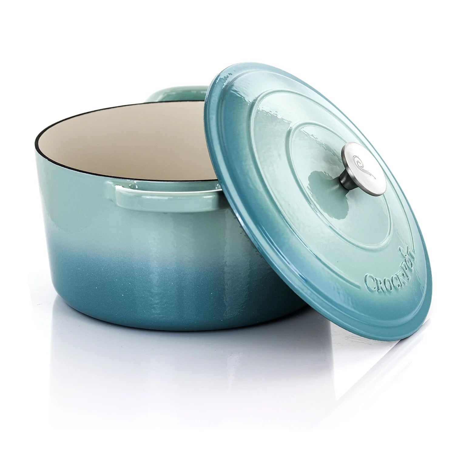 Enameled Cast Iron Dutch Oven, 7 Quarts, Aqua Blue Z4440