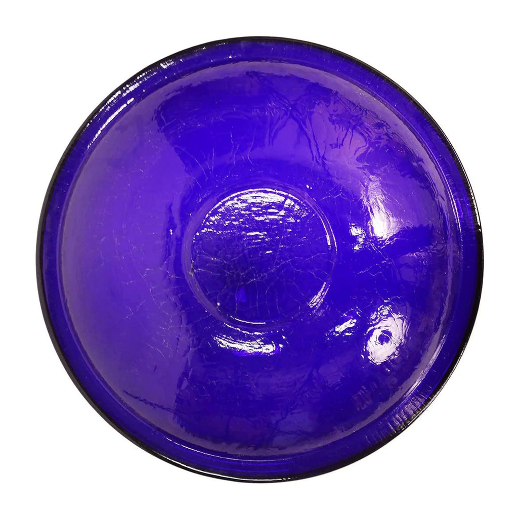 Crackle Glass Bowl and Birdbath Decoration, Cobalt Blue G480866
