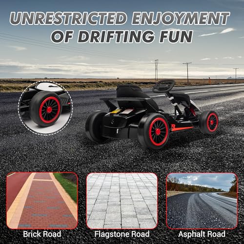 Electric Drift Kart with Adjustable Seat, 24V Ride On Toy for Kids G7951