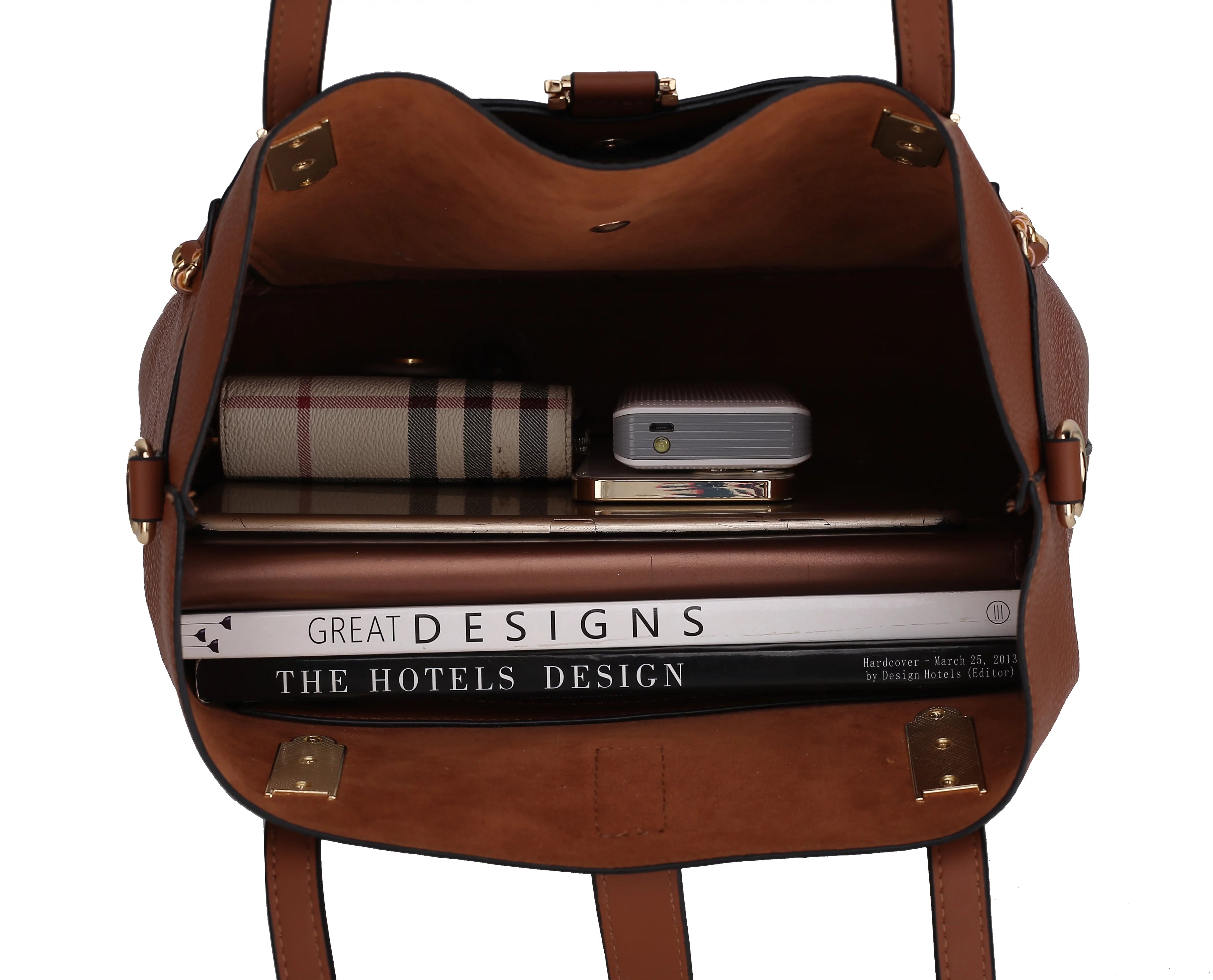Vegan Leather Women's Shoulder Bag with Crossbody Pouch X4494