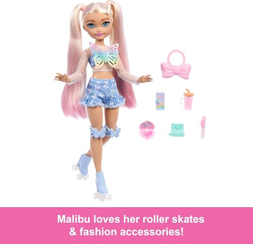 Renee Posable Roller Skating Fashion Doll with Black Hair and Accessories V354174
