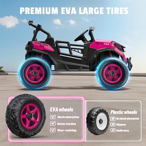 24V 2 Seater Ride on Car Truck, 4WD, Remote Control, Pink P334