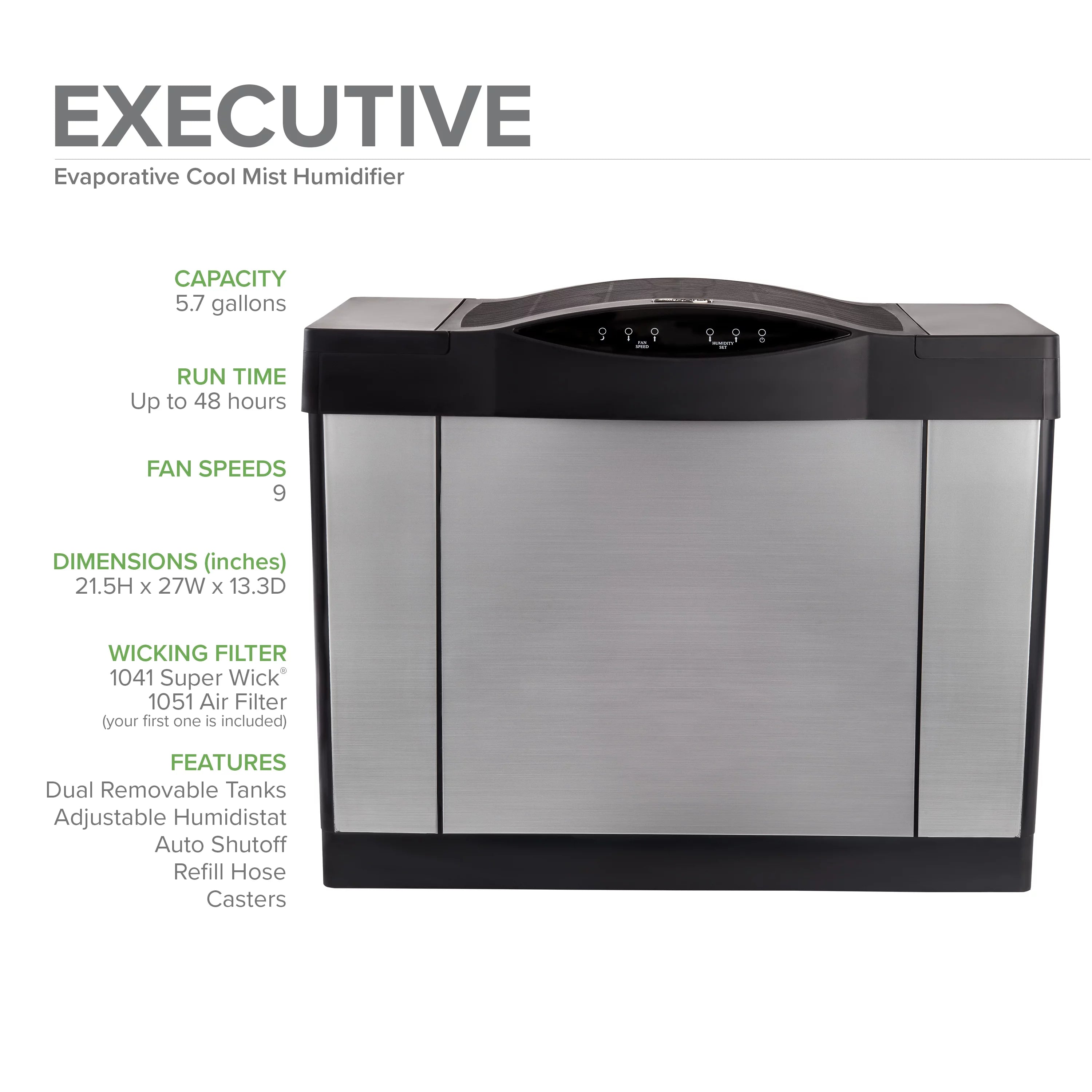 Whole House Console Evaporative Humidifier, Brushed Nickel S954794