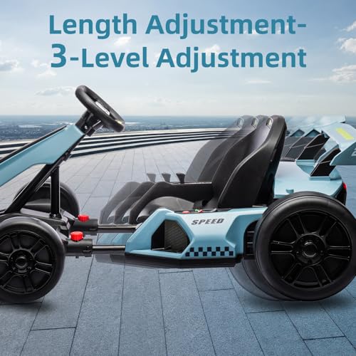 24V Electric Drift Go Kart for Kids, Adjustable Seat, 8mph C10094