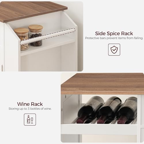 Kitchen Island with Power Outlet and Drawer on Wheels I678