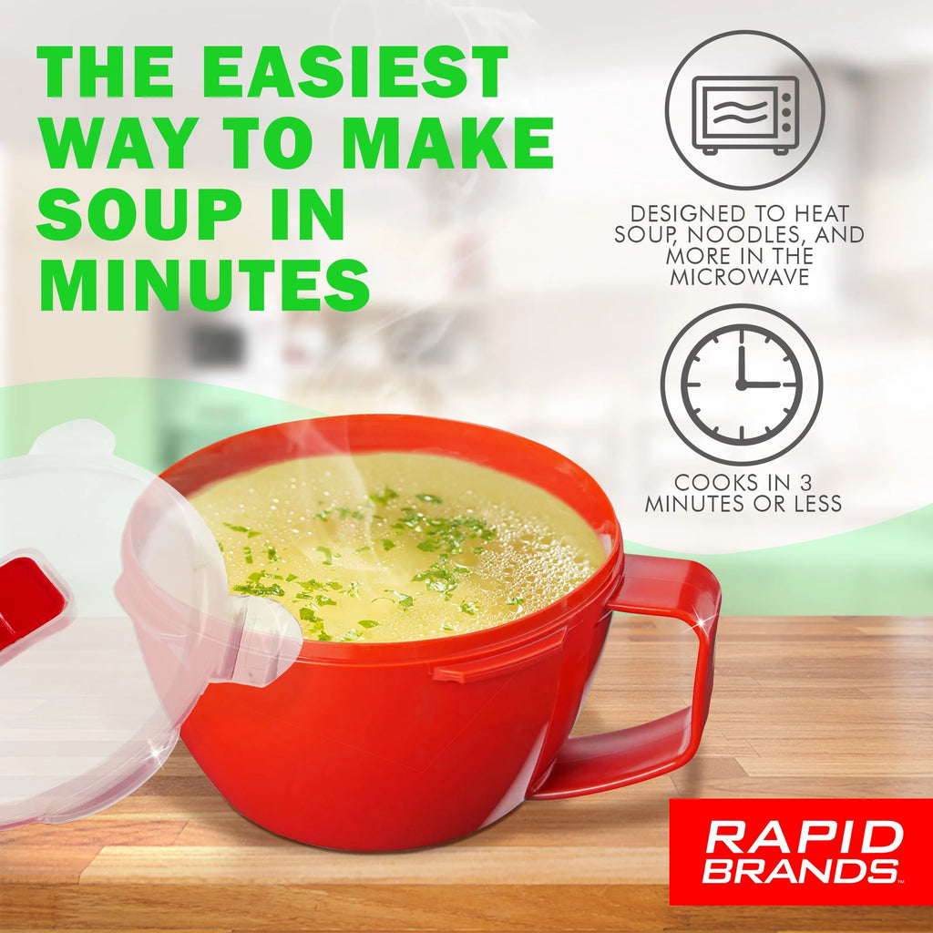 Noodle & Soup Bowl, Microwaveable, BPA-Free, Red Z101418