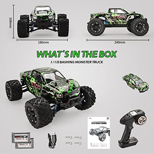 1:18 Scale All Terrain RC Car, 40KM/H 4WD Off Road Monster Truck with 2 Rechargeable Batteries B40578