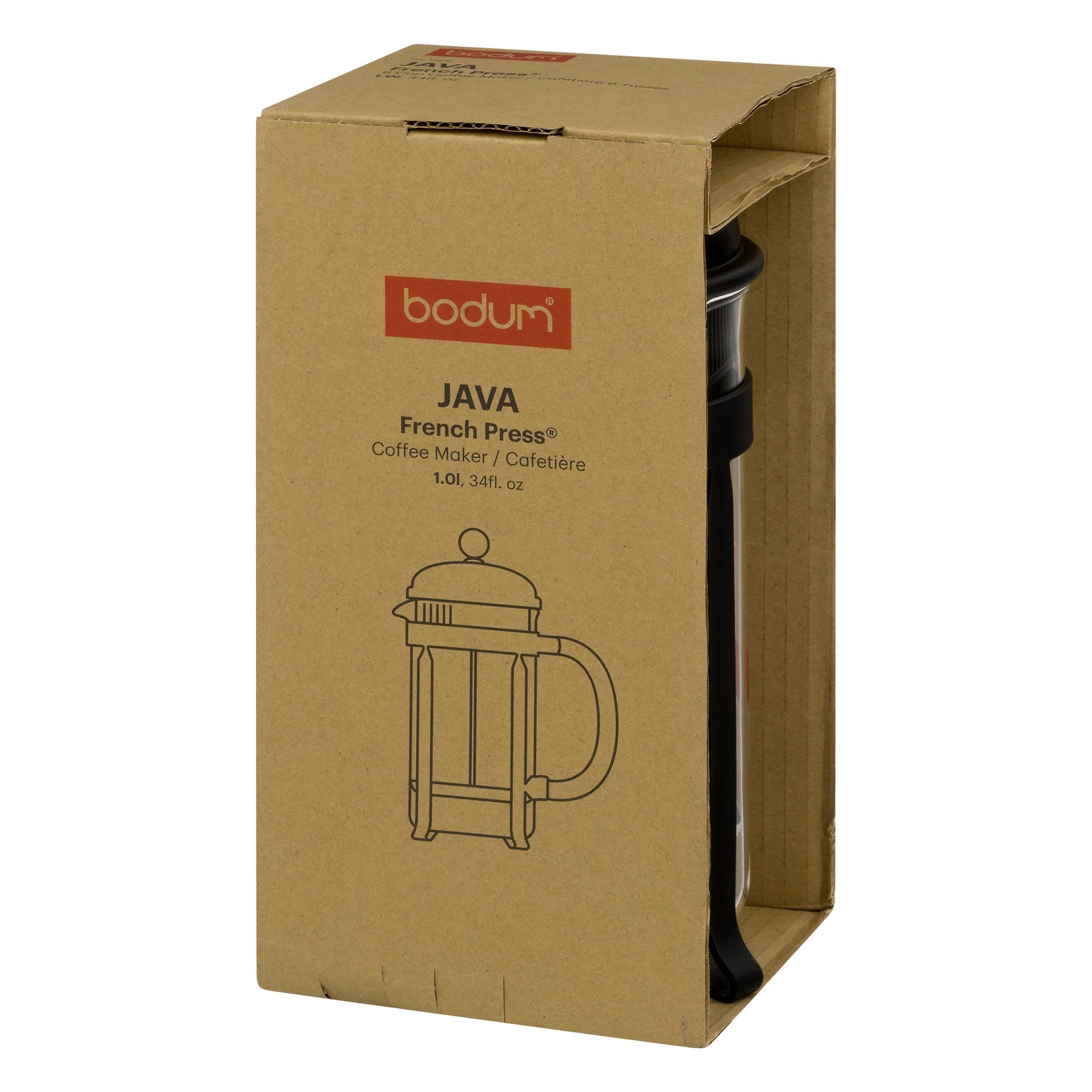 French Press Coffee Maker with Glass Carafe, 34 oz, Black I6735