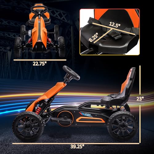 12V Electric Go Kart for Kids, Outdoor Ride-On Toy with Adjustable Speed A571780
