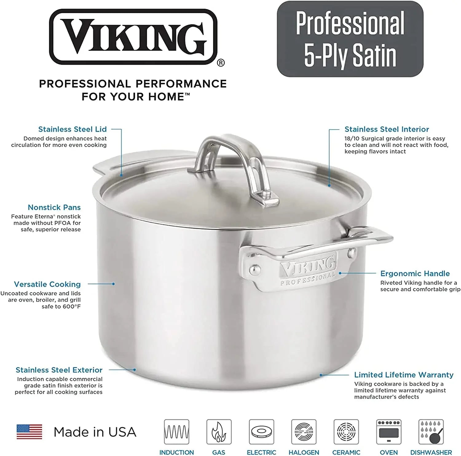 5-Ply Stainless Steel Cookware Set 10 Piece I443