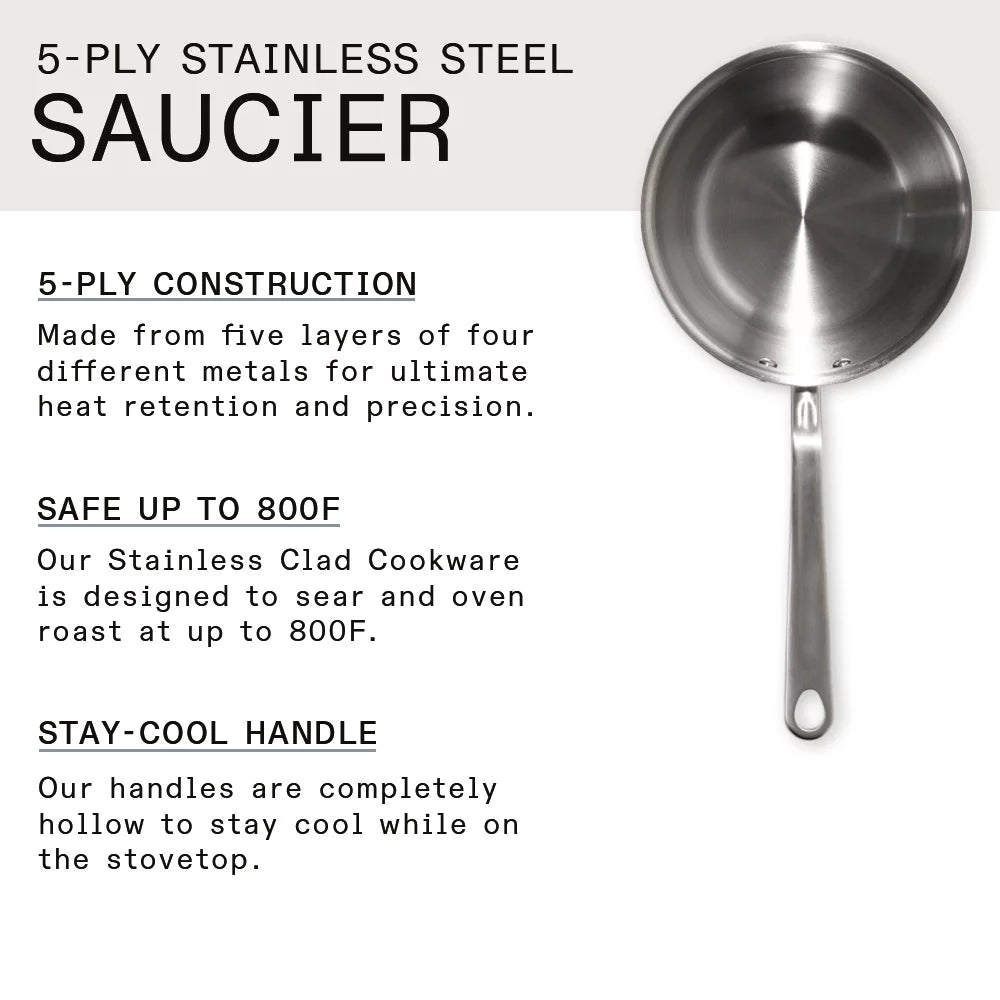 2 Quart Stainless Steel Saucier Pan S3894