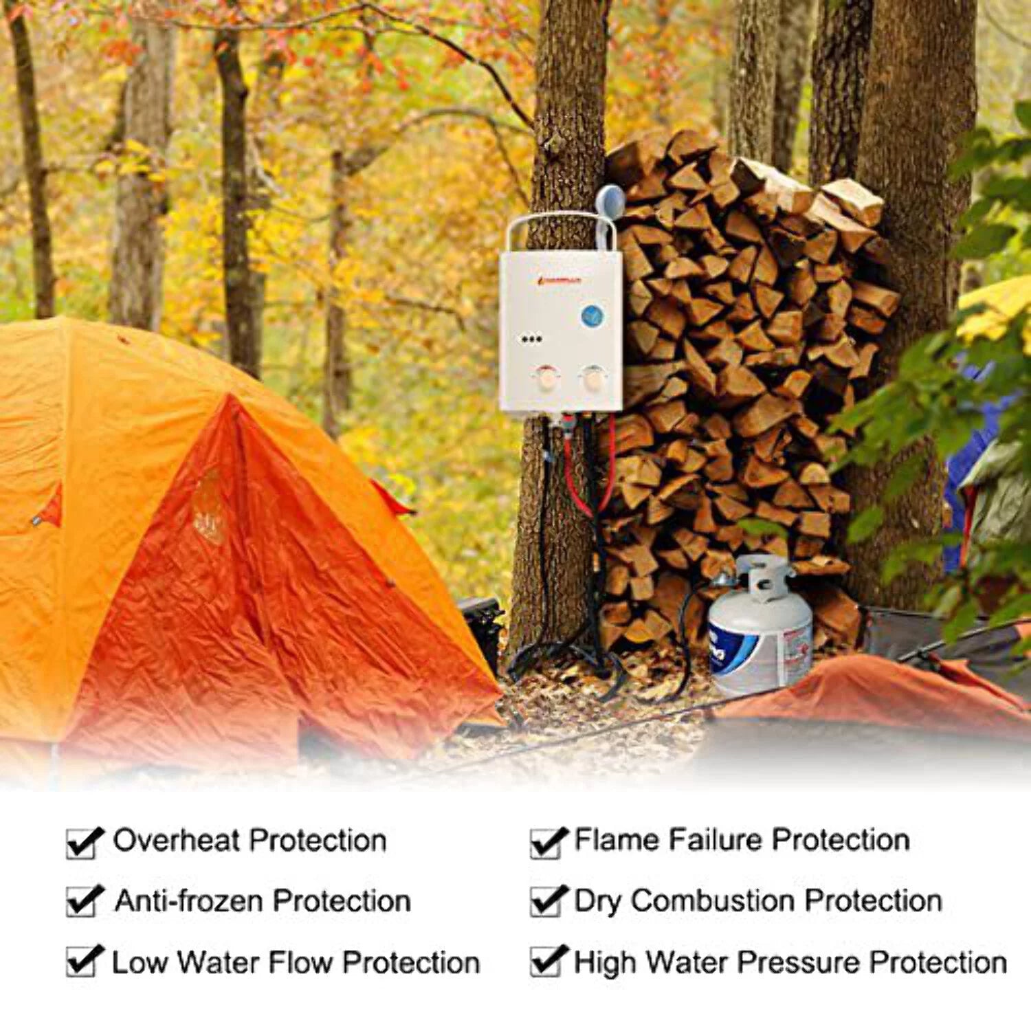 Portable Propane Tankless Water Heater for Indoor and Outdoor Use A879