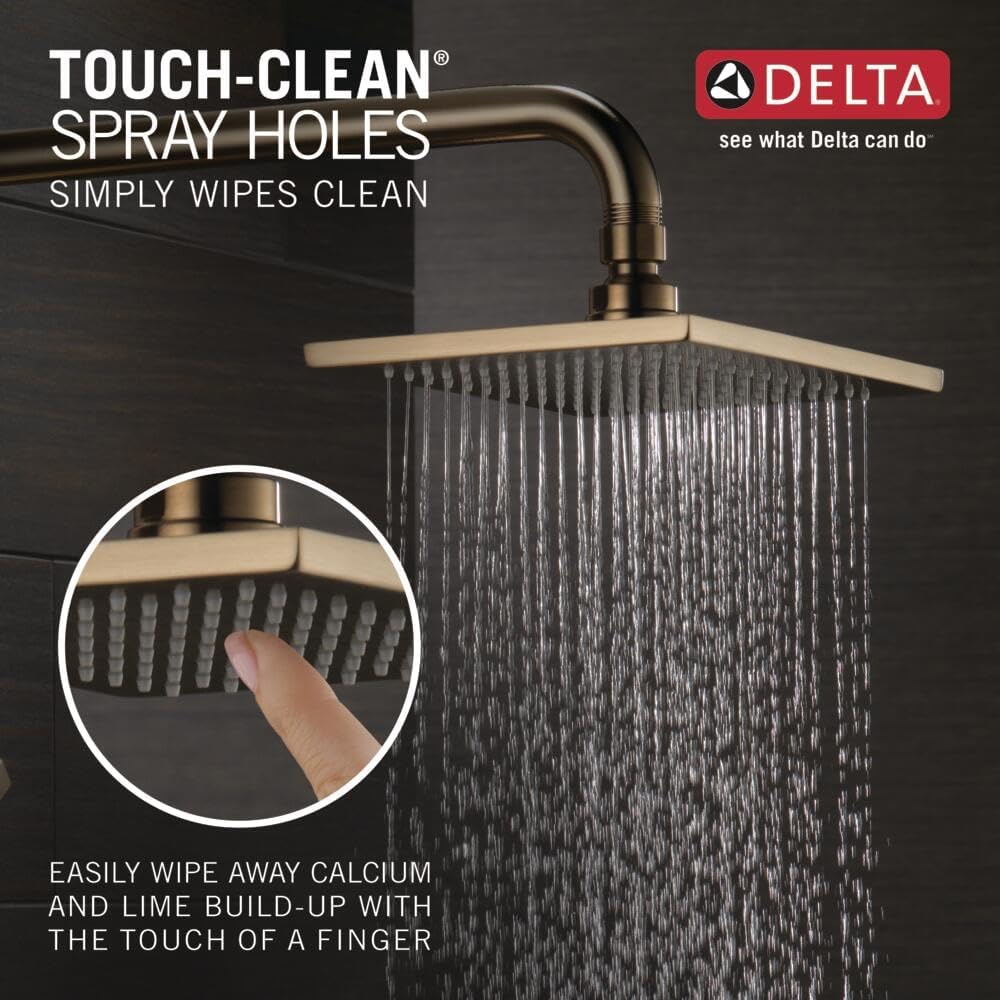 Single-Function Shower Faucet Set with Rain Shower Head, Champagne Bronze S346