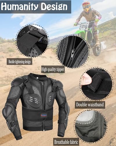 Kids Motorcycle Jacket with Chest Back Elbow Protection A980