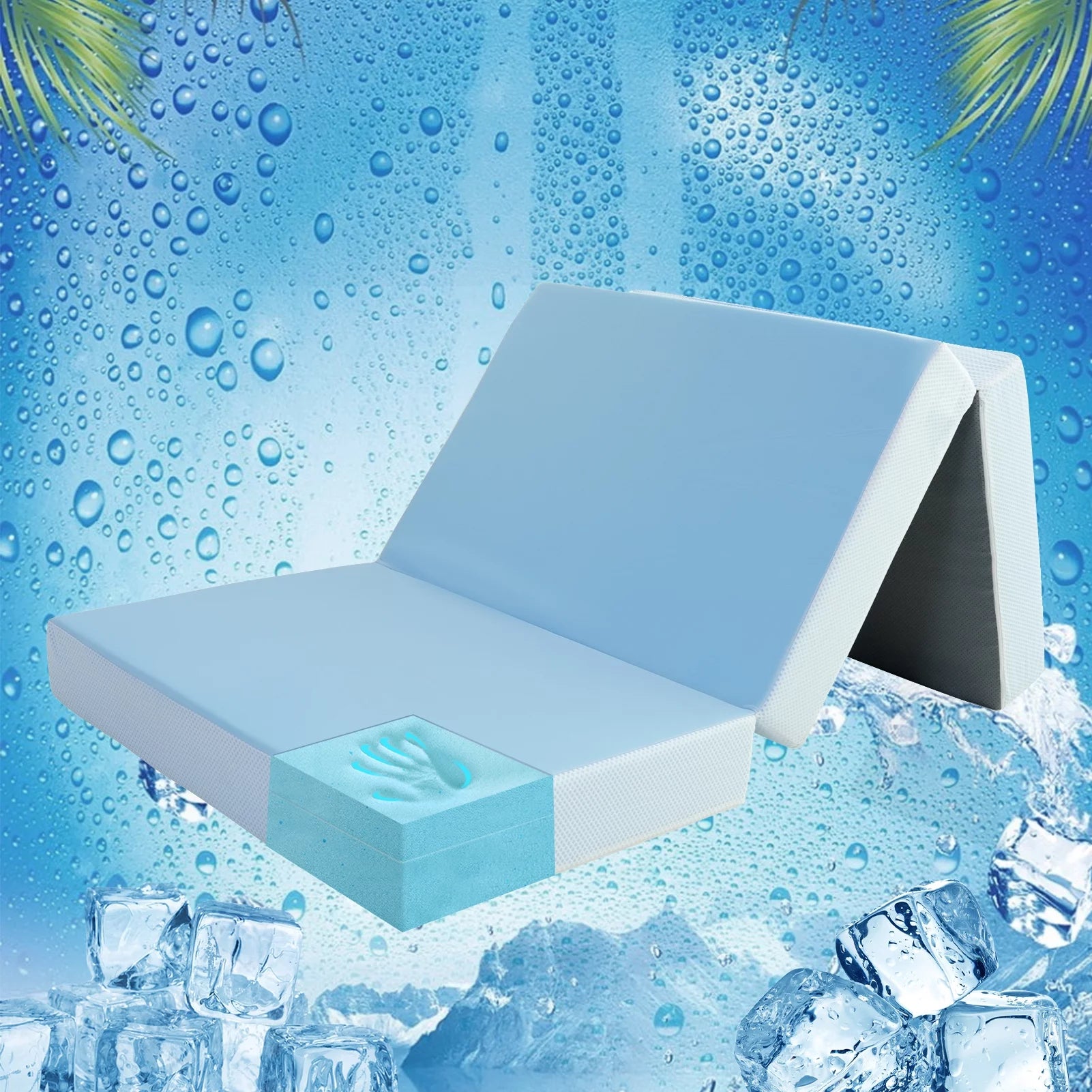Folding Mattress with Cooling Memory Foam, Washable Cover, Twin C94567