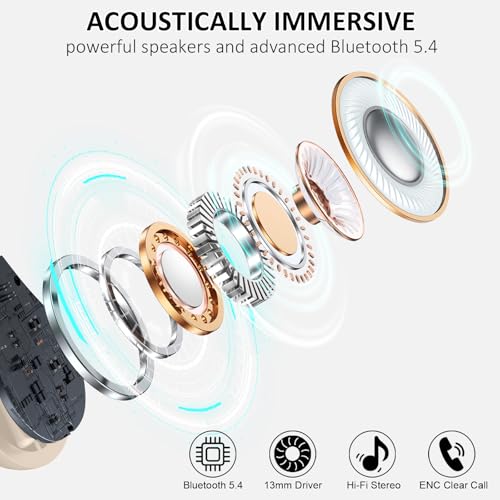 Wireless Earbuds Bluetooth 5.4 with Noise Cancelling Mic, IP7 Waterproof for Running Z469