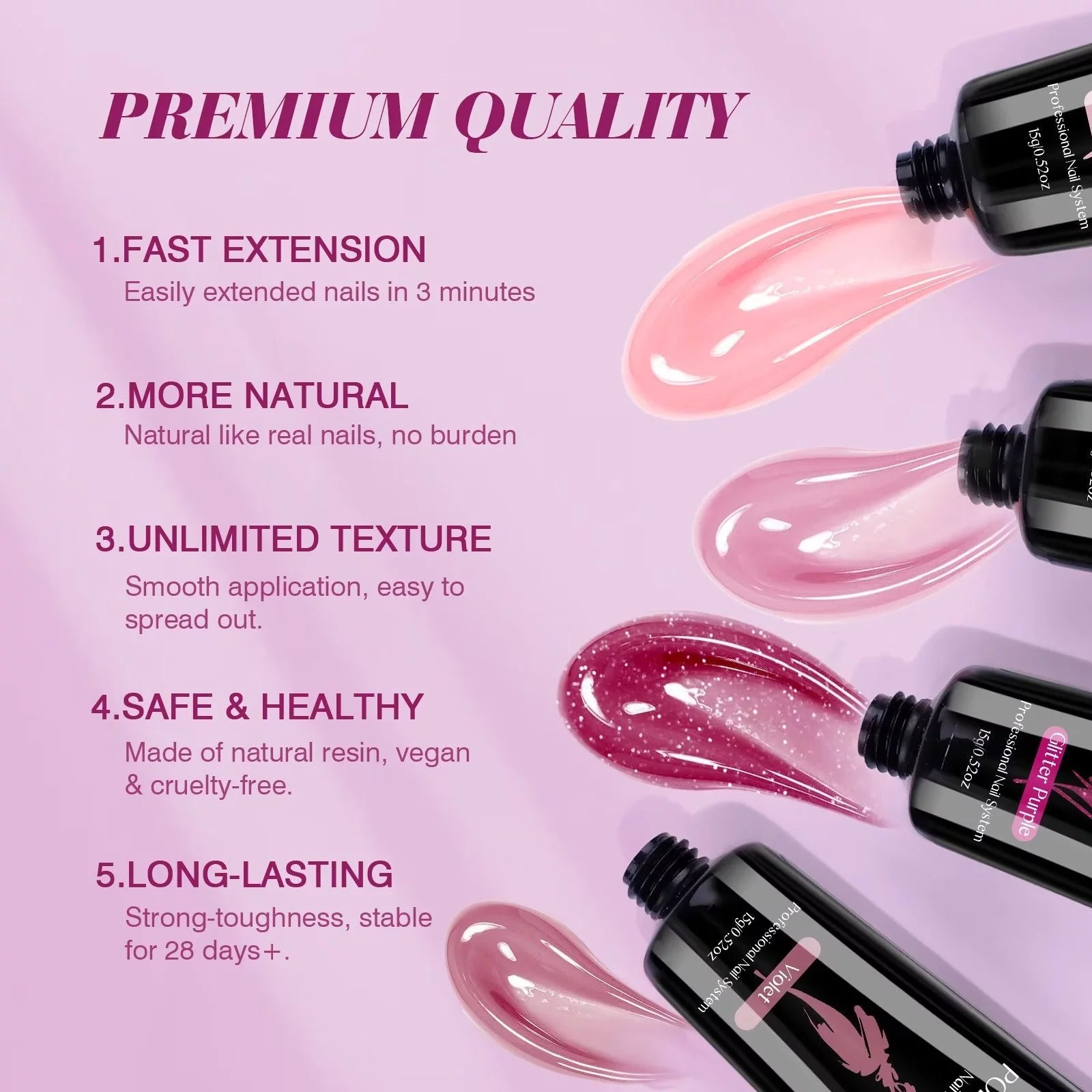 Poly Extension Gel Nail Kit with Nail Lamp, Base and Top Coat L85287