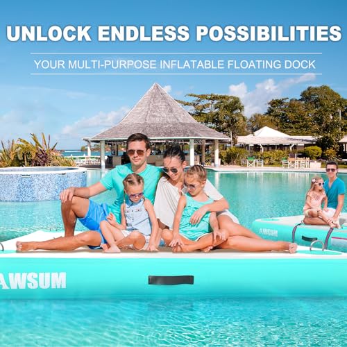 Inflatable Floating Dock Platform for Pool Beach Ocean Y75577
