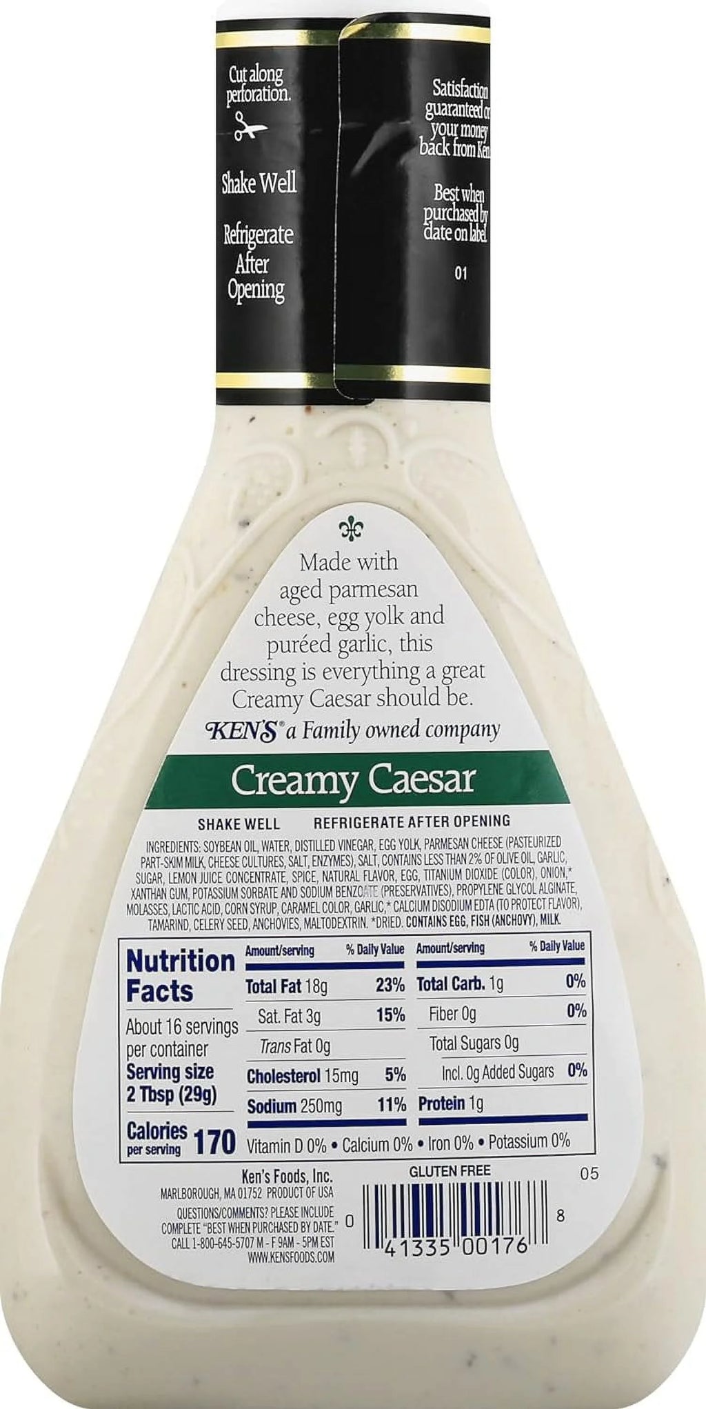 Creamy Caesar Dressing for Salads or Spreads, 16 FL OZ, Pack of 2 Q983905
