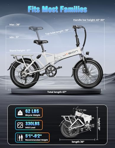 Folding Electric Bike for Adults, 1200W Peak Motor, 28MPH Max Speed, 48V 10AH Removable Battery, 20" Fat Tire M840673