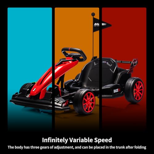 24V Electric Drift Kart for Kids with Adjustable Seat and 8.5MPH Speed Z339