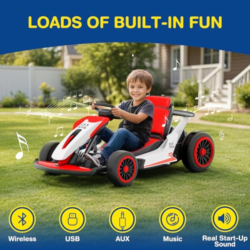 24V Electric Go Kart for Big Kids with 5-Point Safety Belt X6468