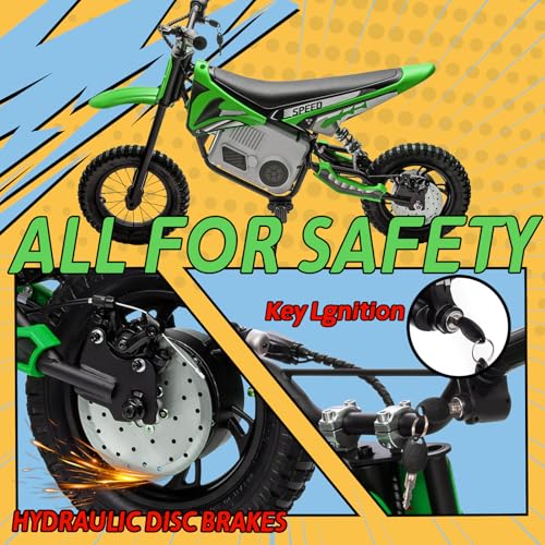 Electric Dirt Bike for Kids 8-14, 16MPH Off-Road Motorcycle with Twist Grip Throttle B563