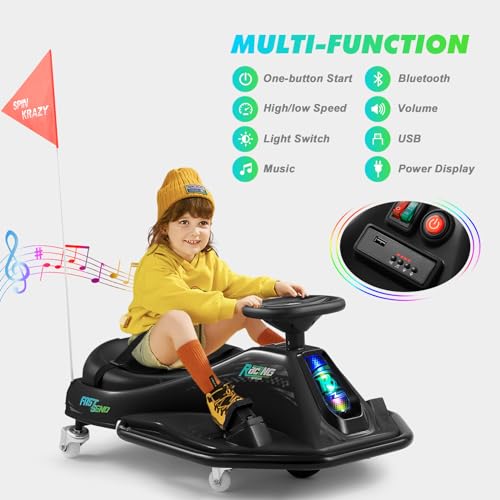 24V Electric Drifting Go Kart for Kids with Brushless Motor, Pink G891