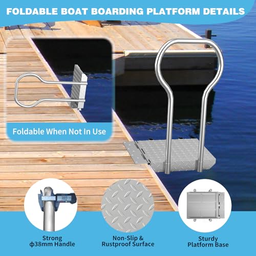 Foldable Dock Boarding Platform with Handrail H7785