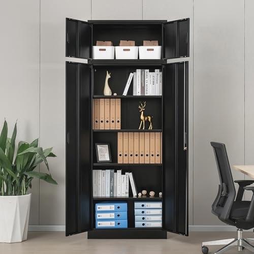 Metal Storage Cabinet with Adjustable Shelves, White W537131